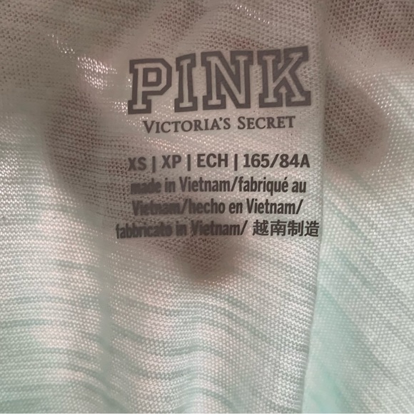Nwt PINK BY VICTORIA’S SECRET BLUE CREW NECK T-SHIRT WITH LOGO SIZE XS - Picture 5 of 6